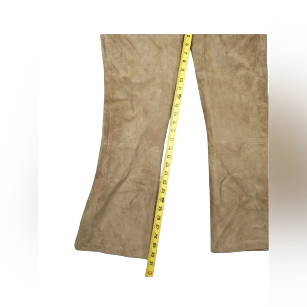 Isaac Mizrahi for Target Tan Suede Genuine Leather Bootcut Pants Size 12 - Picture 14 of 15